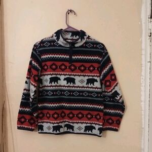 Men's Patterned Sweater - Red, Black, White